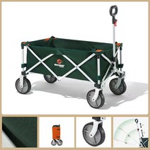 Westfield Outdoors 야외 접이식 수레 캠핑카 대용 차량 손잡이 낚시대 휴대용 쇼핑 카트, 모스 그린