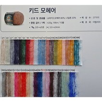 이탈리아 몬디알 키드모헤어/최고급스웨터털실/모헤어뜨개실, 512자주