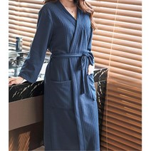 휴양지 호텔식 남녀공용 구김적은 목욕가운 욕실가운 호텔가운, M, 네이비