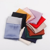 트윌리 스카프 미니 쁘띠 7070cm 솔리드 실크 손수건 여성용 머리 귀여운 일반 가방 여성용 녹색 블랙 핑크 넥 여성용