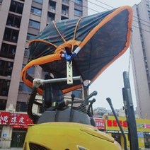 캐노피 미니 굴삭기 차양막 포크레인 파라솔 지붕 우산 바람막이 덮개 접이식, 두꺼운 오일 그린 너비 1m