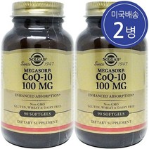 Solgar 솔가 메가솔브 코큐텐 100mg 90젤 2병, 90정