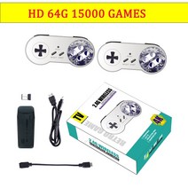 아케이드스틱 GOGOCAT-비디오 게임 스틱 라이트 64G 4K 미니 아케이드 2.4G 더블 무선 컨트롤러 15000 레트, 한개옵션1, 01 64G 15000 Games