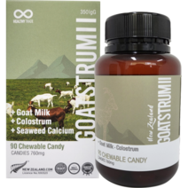 뉴질랜드 고트스트럼 츄어블캔디 90정 3개월 초유 산양유 단백질 해조분말 호주뉴질랜드면세점, 1알 68.4g