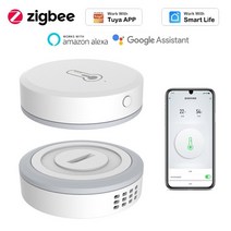 스마트온습도계 온도기록계 tuya zigbee 3.0 스마트 라이프 앱으로 온도 및 습도 센서 원격 모니터 alexa google home으로 배터리 구동 작업, 6개