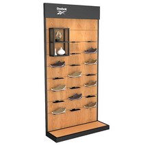 운동화 진열대 스포츠 매장 전시대 거치대 선반 슈즈 랙, 상세 페이지 참고, 나뭇결 색상 신발장 1.2x2.4미터