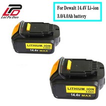 디월트 전동공구 호환 배터리 4.0Ah 14.4V 리튬 이온 교체 DCB140 교체 백업용 밧데리, 협동사, 3000mAh