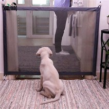 접이식 안전문 펜스 강아지 고양이 pet dog fences magic 메쉬 safe 가드 for baby gate pet safety fence easy install 122, 베이지, 182x72cm