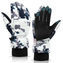 LECEVOCY 추운 날씨용 겨울 따뜻한 보온 장갑 - 10.5°C(30°F) 방수 방풍 터치스크린 스노우 장갑 작업 스키 하이킹 러닝 사이클링 라이딩 자전거 아, Camouflage