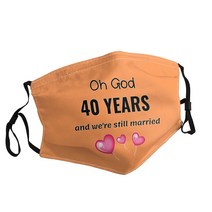 40th Wedding Anniversary Funny Gift For Him Or Her 성인용 인쇄 마스크 일본 만화 영화 방진 빨 조절 가