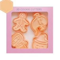 할로윈 쿠키틀 4입 세트 유령 호박 할로윈 쿠키틀, 오렌지