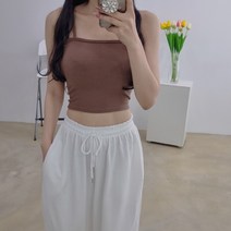 골지 일자 바비 크롭나시탑 3색