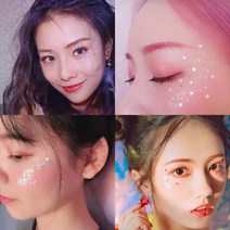 트루픽 [듀오풀 정품] 페이스 메이크업 글리터 파츠 12개입 반짝이 네일아트 크리스마스 파티 연말파티 신년회 송년회 홈파티, 글리터 파츠 시즌1, 12_디자인F+글루 5g 세트