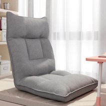 세계일주 홈 오피스 1 인 소파 접이식 각도 조정 다리없는 의자 a1107, 다크 그레이 [린넨]