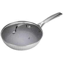 캠멕스 프라이 팬 웍 중식팬 리드 포함 가스 인덕션 통용 실버 1개 24cm