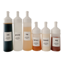 국내산 소스통세트 5개 화이트캡 - 모던라벨 18종, 500ml, 5개입