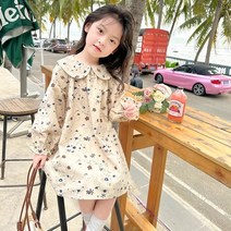 꼰띠키즈 여아용 루줄 플라워 원피스
