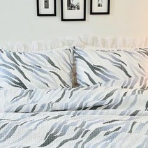 지브라 라미리플 홑이불 풀세트(퀸).파라다이스홈, 블랙／블루