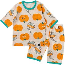 보보 아동용 호박 스프 7부 상하 실내복 세트