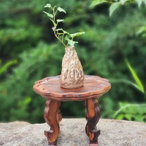 원목 원형 미니 개다리 찻상 전통 찻상 다과상 백일 돌상 호족반