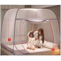 캠핑용 침대 대형 이지 텐트 양문 방충망 원터치모기장 사각모기장 원터치, 04.이지 원터치 모기장 패밀리/블루