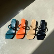 더블 패딩 스트랩 미들힐 슬리퍼 (3cm)