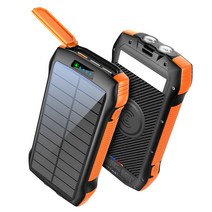 빠른 충전기 태양열 30000mAh 트래킹 햇빛 스마트폰, 18W양방향고속충전/방수/10W무선충전기[오렌