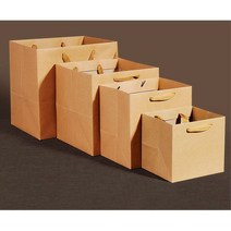 두껍고 튼튼 크라프트 무지 쇼핑백 잔치쇼핑백 학교쇼핑백 디자인쇼핑백 꽃집쇼핑백 회사종이가방 종이가방, 10개, 소형