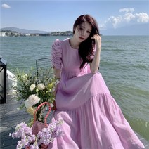 여성 여행용 드레스 프랑스 해변 휴가 롱 원피스 슈퍼 페어리 비치 스커트