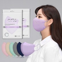 국산 아르떼 새부리형 스탠다드 핏 컬러 마스크, 보라, 50매