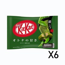 [일본발송] 네슬레 일본 KitKat 킷캣 미니 오토나의 달콤함 진한 녹차 11개입 6봉, 미니 11개입 6개세트