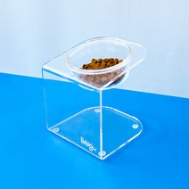 강아지 투명 밥그릇 고양이 식기 물그릇 수반 2구 1구 식탁 아크릴 애견