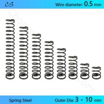 5Pcs 0.5mm 압축 스프링 압력 와이어 직경 외경 3 4 5 6 7 8 9 10 mm 길이 15 20 25 30 35 - 100mm, [01] 0.5mm, [04] 6mm, [07] 35mm