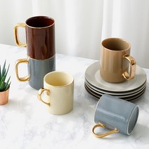 에크렌 골드 머그컵 4color, 그레이블루-머그 300ml