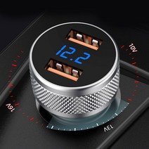 QC3.0 듀얼 USB 멀티소켓 시거잭 충전기 볼트게이지, PD(C타입)+USB(QC3.0)