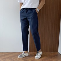 간빠레 4계절 9부 TR 세미와이드 밴딩 슬랙스 팬츠