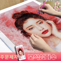 서은이네 국내제작 DIY 보석십자수 주문제작 캔버스 액자형, RN09번.50x60cm 페브릭형(액자 미포함), 1개