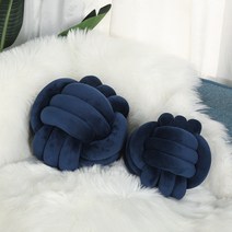 북유럽 매듭 꼬임 쇼파 등허리 쿠션 새틴 인테리어쿠션 집들이선물, 28cm, 해군