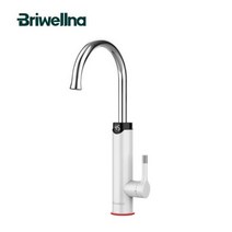 수도꼭지 온수기 Briwellna 2 인 1 전기 물 히터 주방 탱크 온열 찜질기 탭 미니 가정용 가이저, White-kp51
