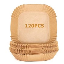 솜사탕메이커 솜사탕만들기 기계 에어 프라이어 종이 라이너 일회용 120Pcs 오일 방지 양피지 시트 스퀘어 라운드 오븐 팬 패드 바구니 보울 79 인치 박, Square