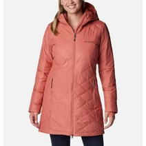 컬럼비아 해븐리 롱 후드 패딩 다크 코랄 핑크 써모 옴니히트 양털 방수 재킷 W Heavenly Long Hooded Jacket