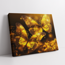 아트앤코 DIY 보석십자수 액자 캔버스 일체형 50x40cm, 1세트, 황금빛의 빛나는 큰 나비