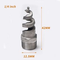 수나사 풀 콘 나선형 제트 노즐 316L 스테인리스강, 1/4인치