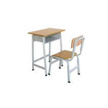 옛날 초등학교 책걸상 세트 나무 책상 의자, 파란색 학생용 책걸상 높이 65cm 고정