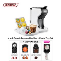 HiBREW 커피 머신 19 Bar 3 in1 다중 캡슐 에스프레소 카페 테라 DolceMilKNexpresso CapsuleGround Kcup 포드 호환 가능 H1, 4in1 H1 WH Kcup 트레이, 협력사, 유럽 ​​연합