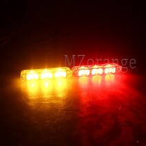 자동차 2led 경찰 라이트 스트로브 점멸 경고등 구급차 fso 자동 플래시 스트로보 스코프 led, [02] 1 Red 1 Yellow