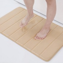 퀼팅 스트레이트 매트 화장실 입구 카펫 세탁기 욕실 매트, 미색, 41x61