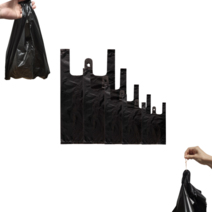 손잡이 마트 봉투 검정색 1호~5호, 500매, 3호