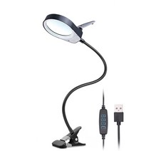 15X Illuminated Magnifier USB 3 Colors LED Glass for Soldering Iron Repair/Table Lamp/Skincare Beaut, 03 8X15X, 01 Black