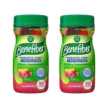 베네파이버 프리바이오틱스 파이버 50 구미 2팩 Benefiber Prebiotic Fiber + Probiotics Gummies